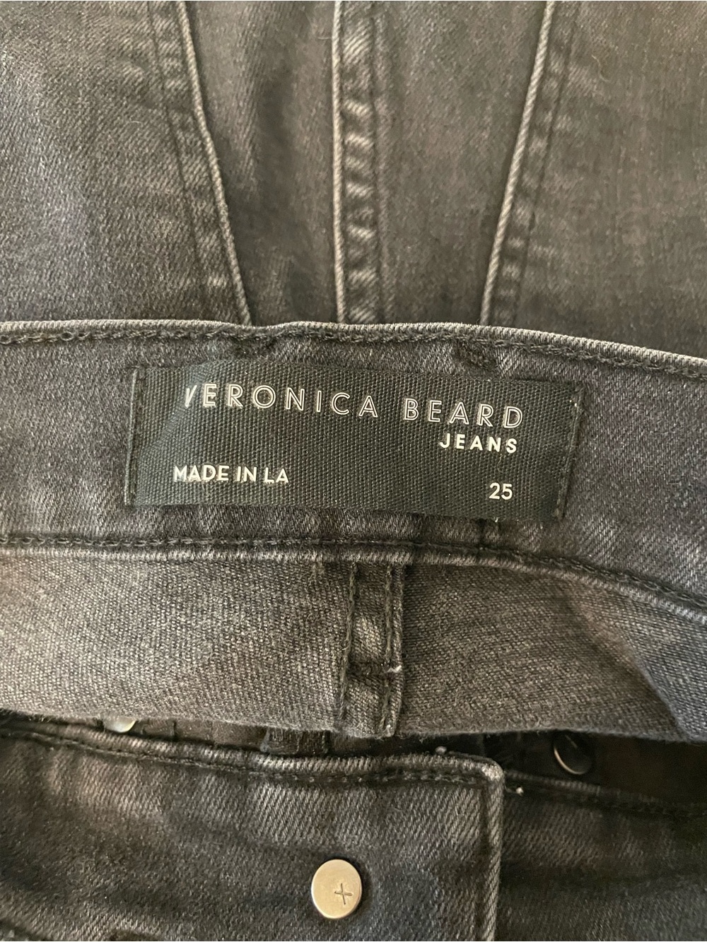 Veronica Beard Carson Ankle Flare High Rise Black Wide-Leg Jeans Size 25 - Picture 5 of 6